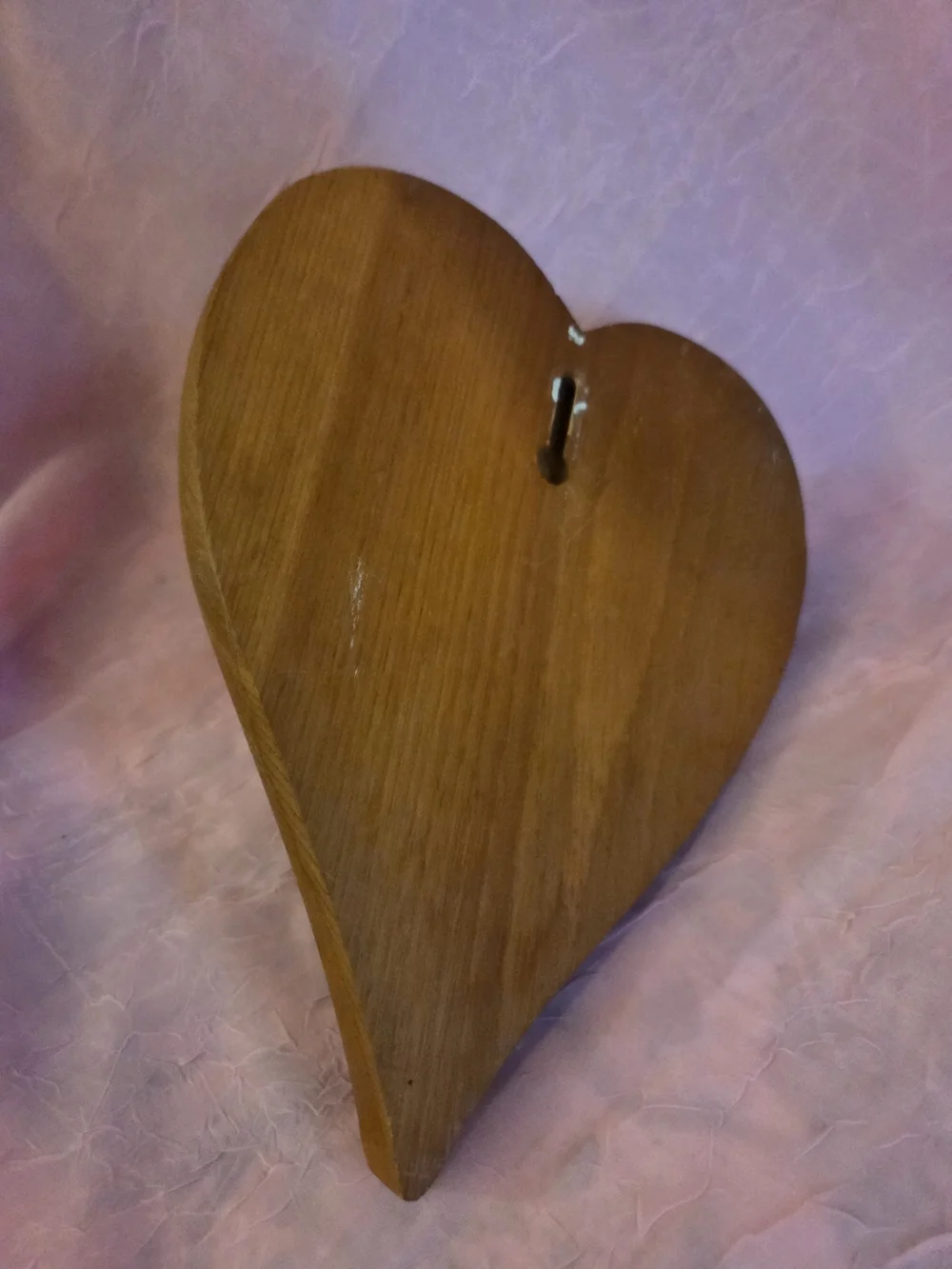 Wooden Heart Wall Hook - Natural Brown Vintage Oak Home Decor